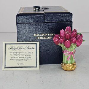 Halycon Days Porcelain Tulip Flower Bouquet Desk Seal Miniature Figurine 1991 RA